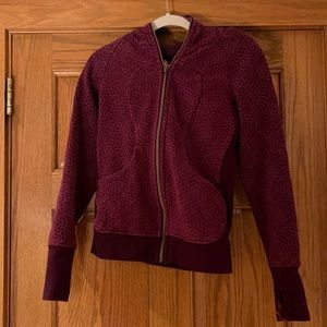 lululemon define jacket burgundy print size 4.
